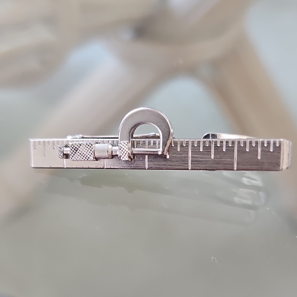 Vintage Engineer Ruler Micrometer Tie Clip